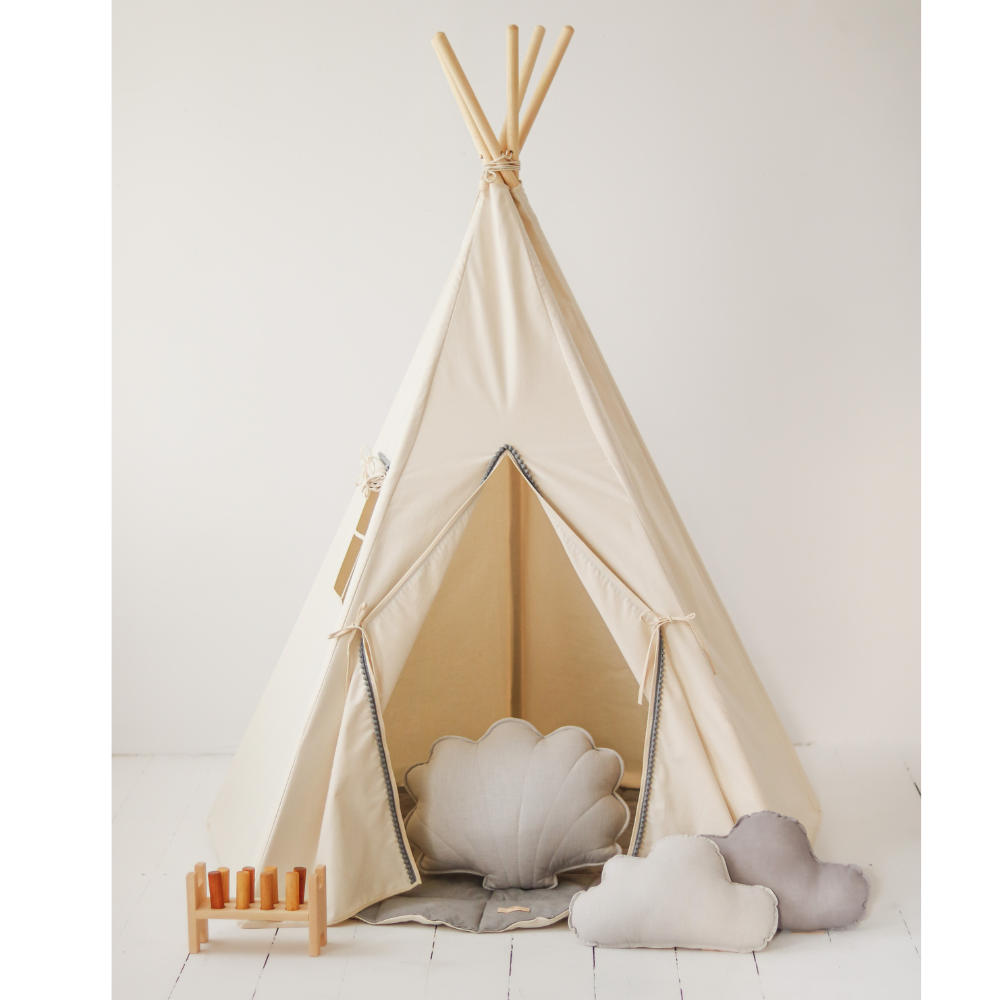 Vaikiška palapinė - Tipis - Pilki burbulai