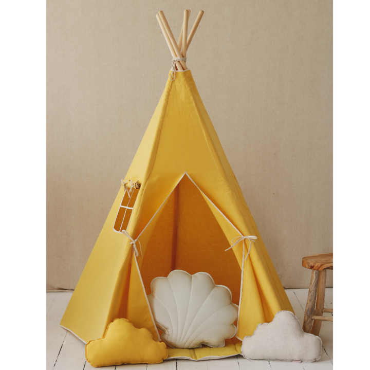 Vaikiška lininė palapinė - Tipis - Medus