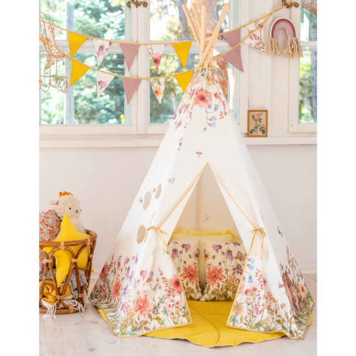 Vaikiška palapinė - Tipis - Laukinės gėlės