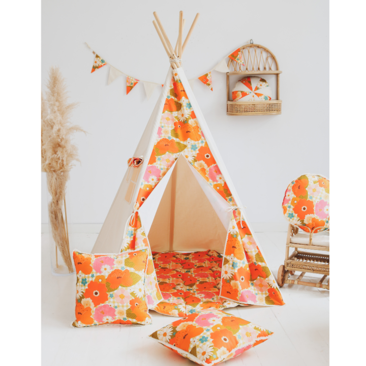Vaikiška palapinė - Tipis - Piknikas tarp gėlių