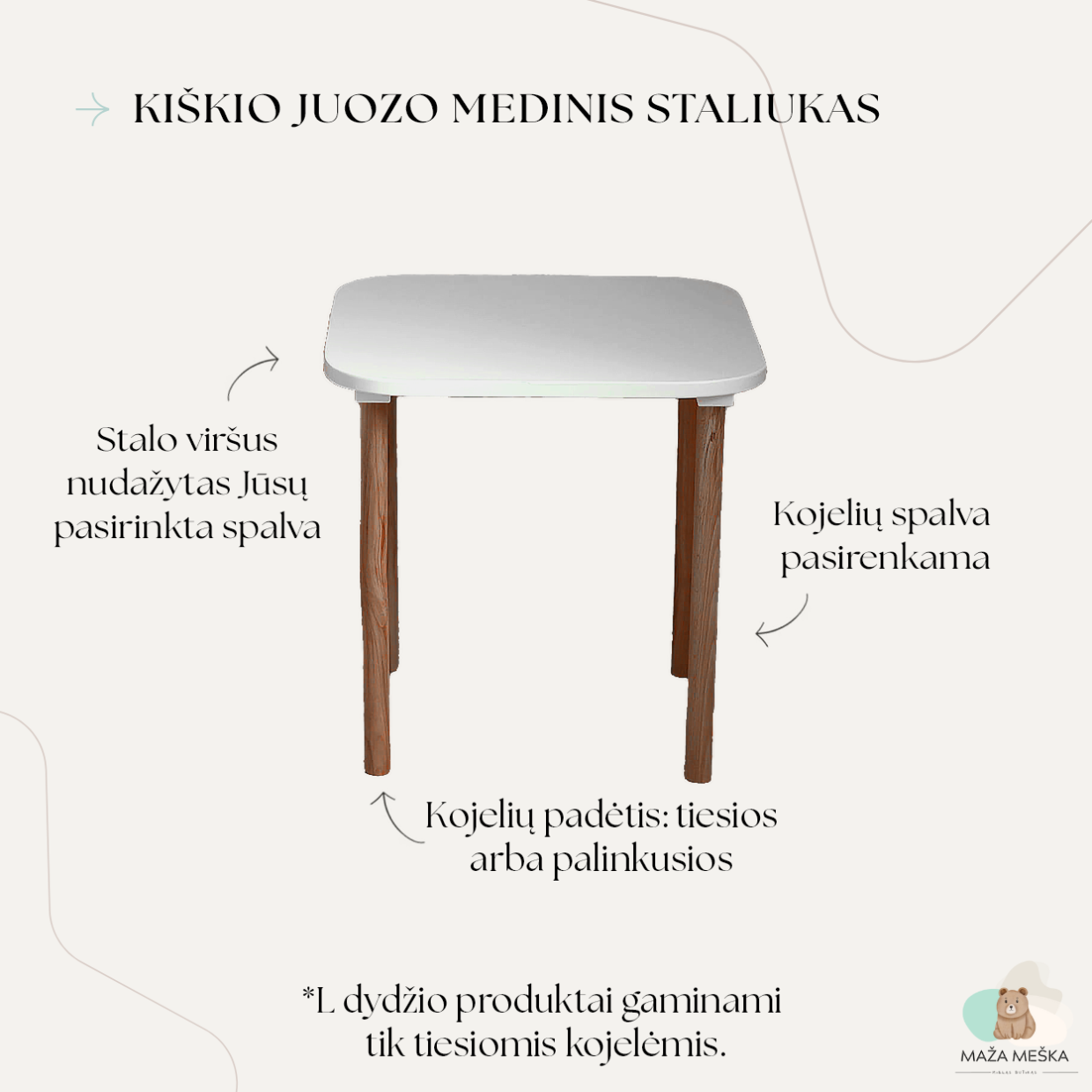 Kiškio Juozo medinis staliukas