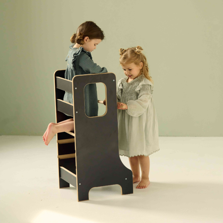 Montessori bokštelis LIEPA - juodos spalvos