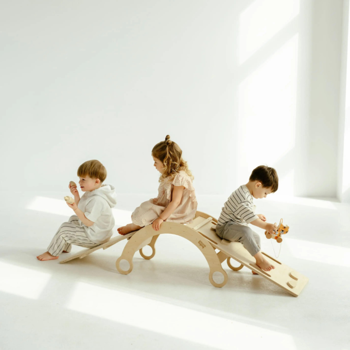 Montessori sūpuoklės - rokerio priedas čiuožykla - kopėtėlės