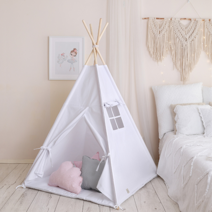 Vaikiška palapinė - Tipis baltos spalvos