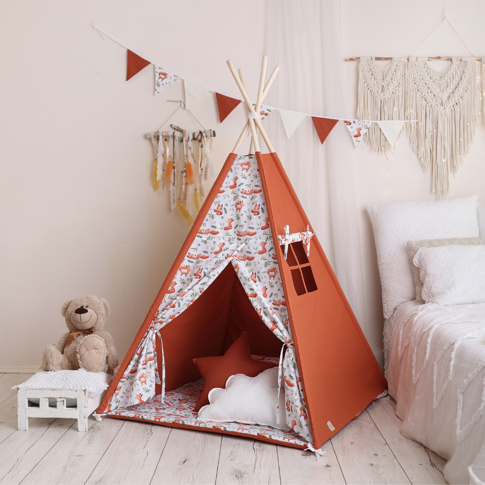 Vaikiška palapinė - Tipis su lapėmis
