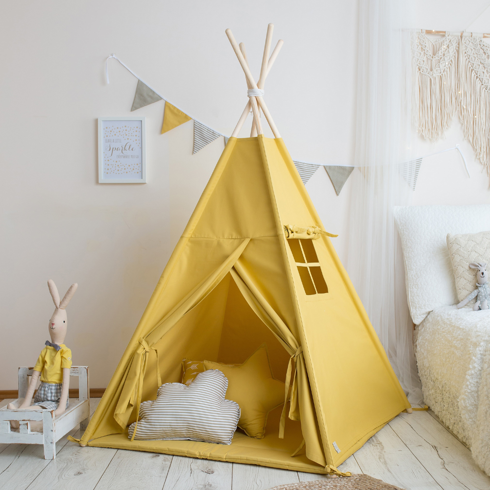 Vaikiška palapinė - Tipis garstyčių spalvos