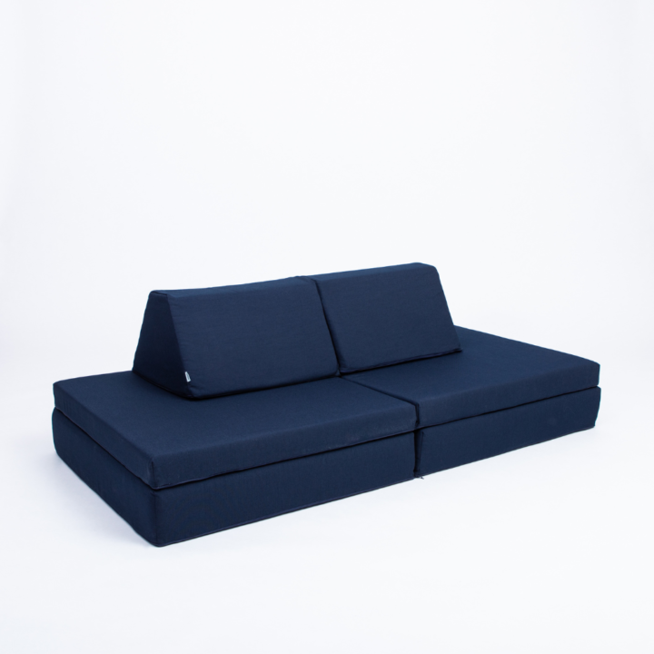 Vaikiška sofa, žaidimų pagalvės ULA tamsiai mėlynos spalvos