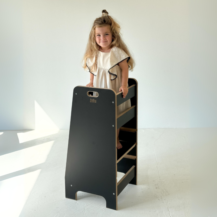 Montessori bokštelis su dvigubu sulaikymu IEVA - juodas