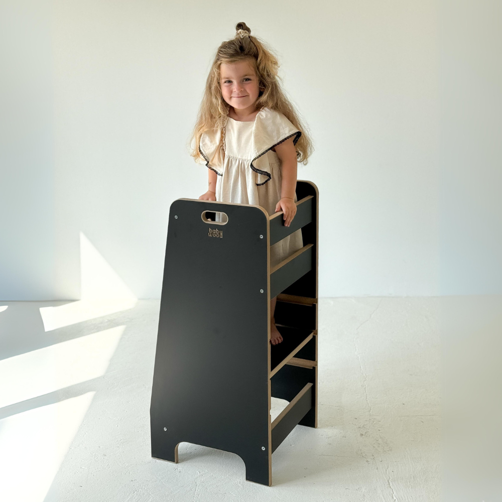 Montessori bokštelis su dvigubu sulaikymu IEVA - juodas