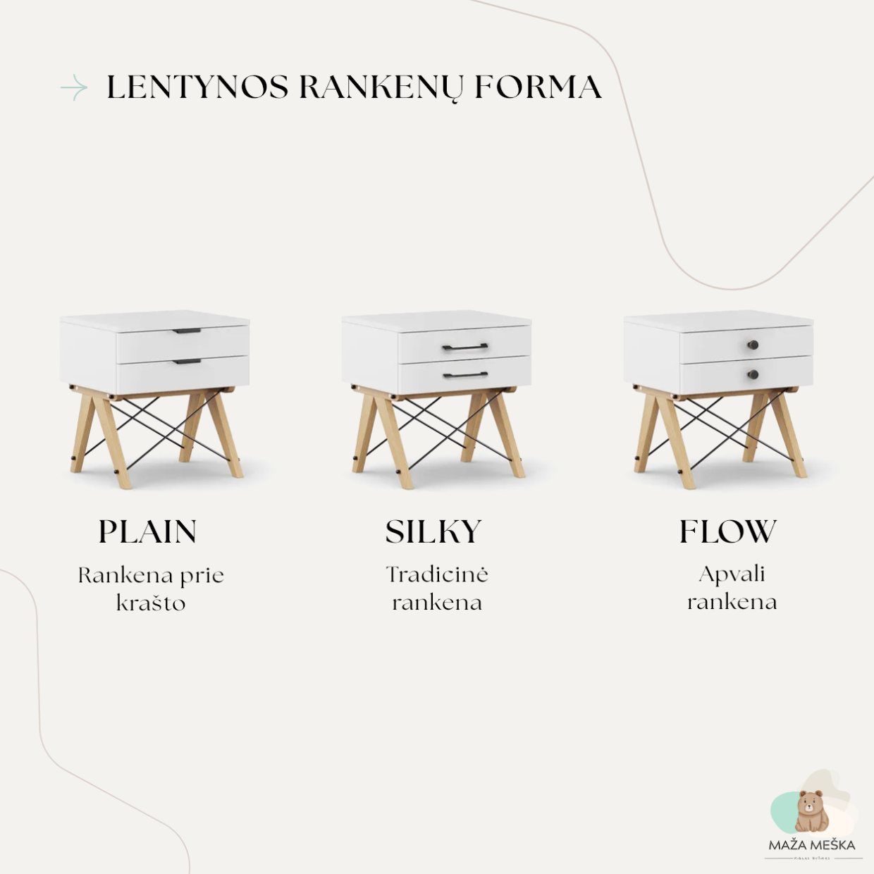 Lentynos rankenų forma