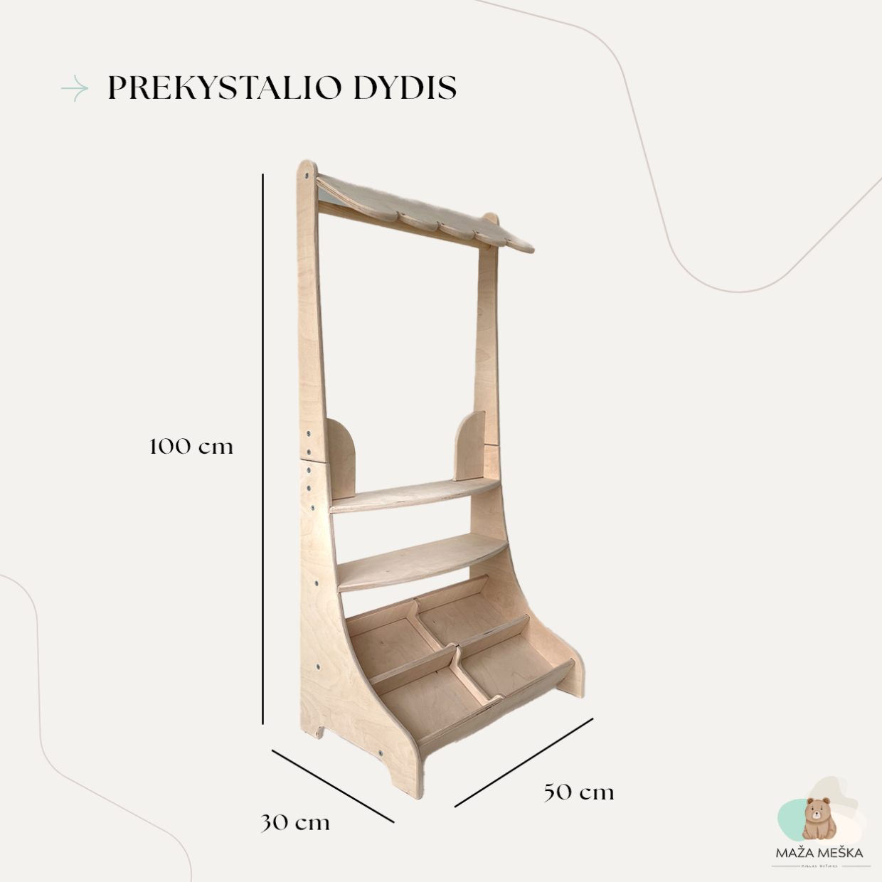 Vaikiškas medinis prekystalis