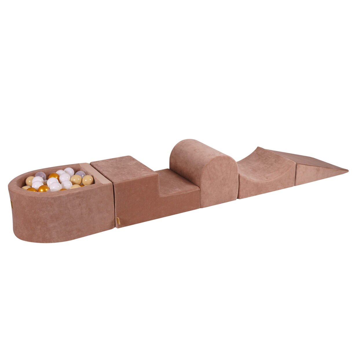 Beige Aksominis Žaidimų Rinkinys su Mažu Kamuoliukų Baseinu