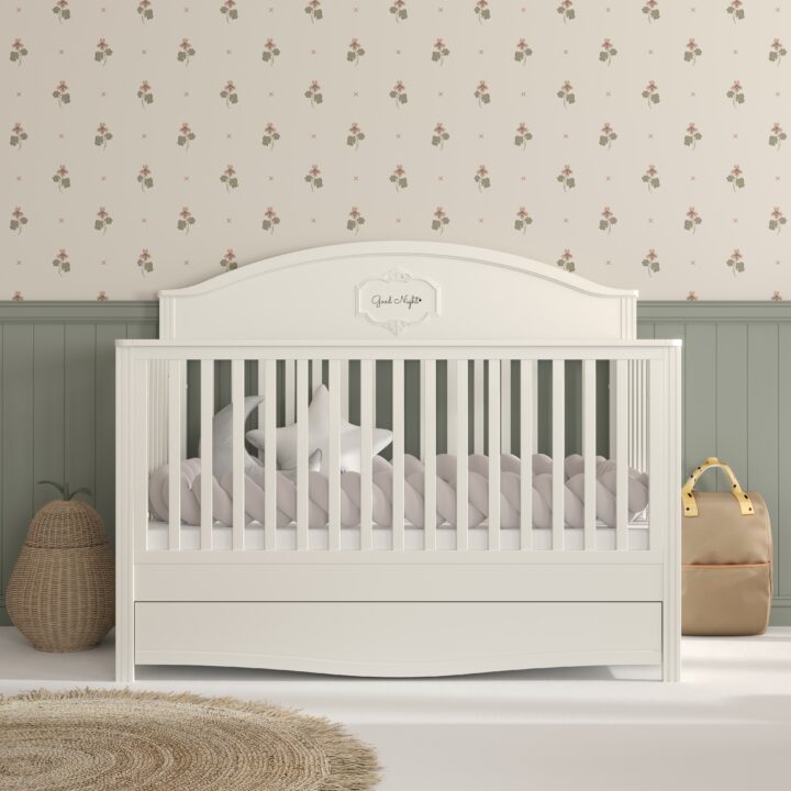 LABANAKT Elegantiška Balta Kūdikio Lovytė 70x140