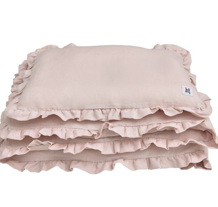 Lino Patalynė su raukiniais Rausva 140x200