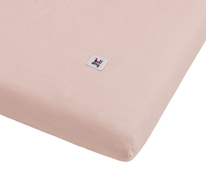 Lino paklodė su guma rausva 70x140