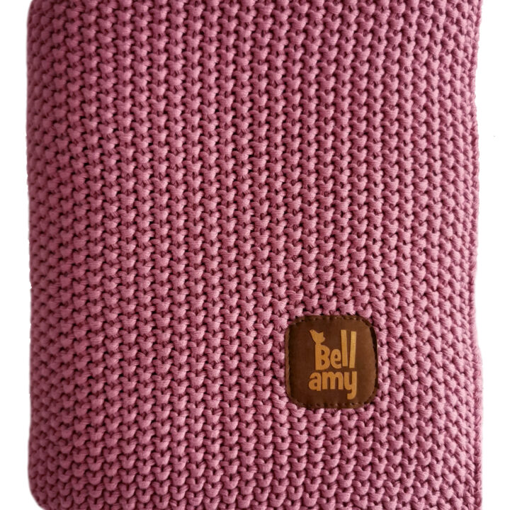 Kūdikio medvilninis ryžių pynimo pledas Rožinis