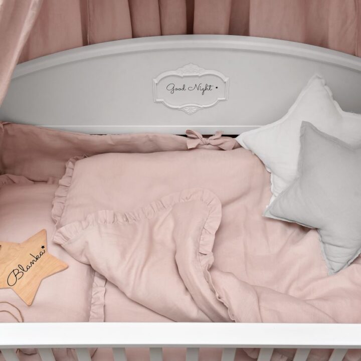 Lino Patalynė su užpilu Rausva 80x100