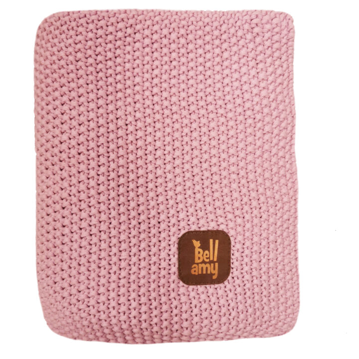 Kūdikio medvilninis ryžių pynimo pledas Rausvas