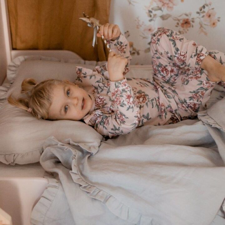 Lino Patalynė su Raukiniais Pilka 100x135 su užpildu