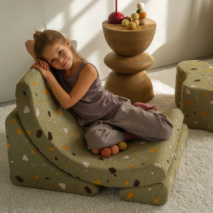 Terrazzo Rašto Tamsiai Žalias Mėnulio Krėslas