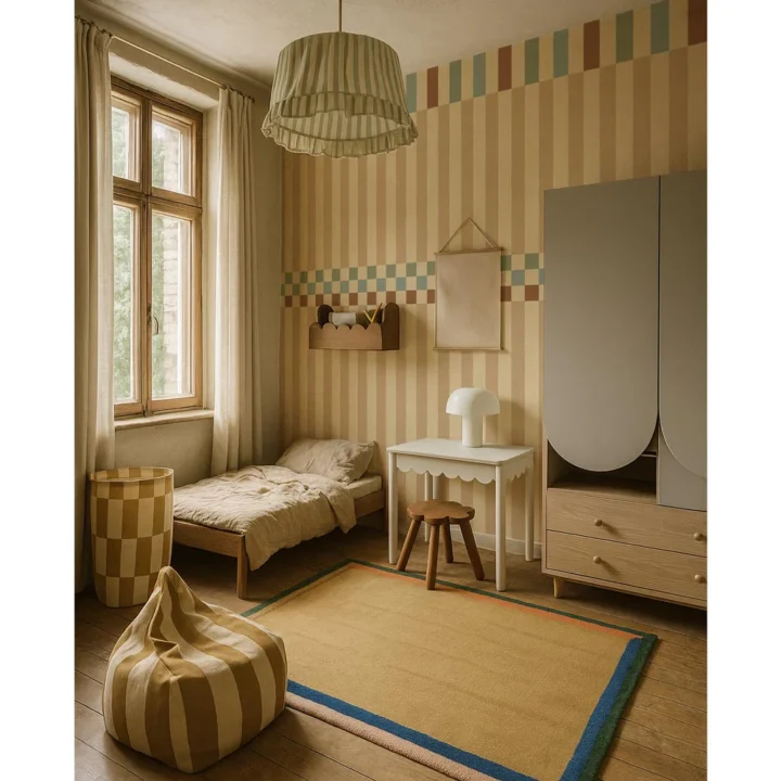 Tapetai SIMPLE Juostelių Nostalgija Spalvota
