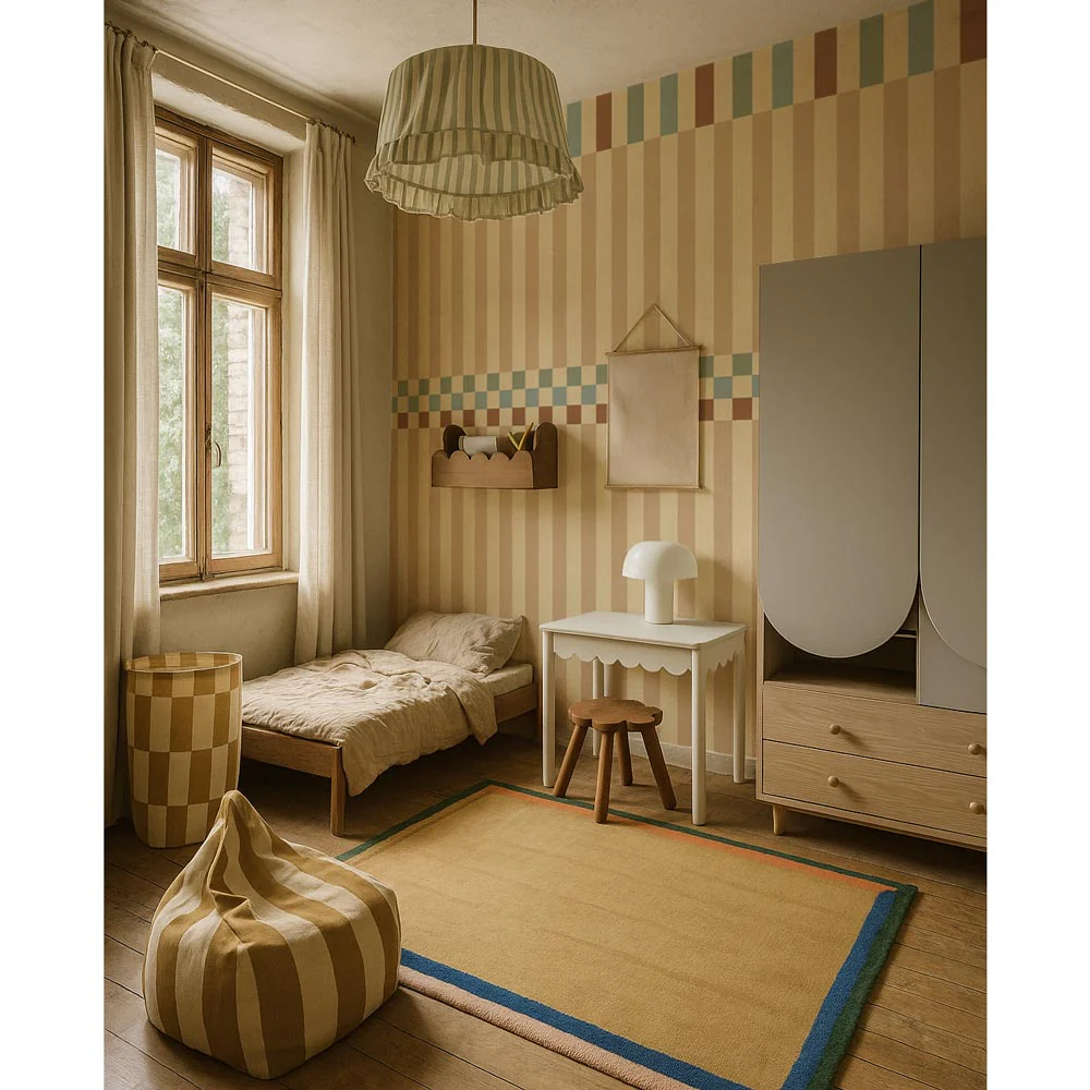 Tapetai SIMPLE Juostelių Nostalgija Spalvota
