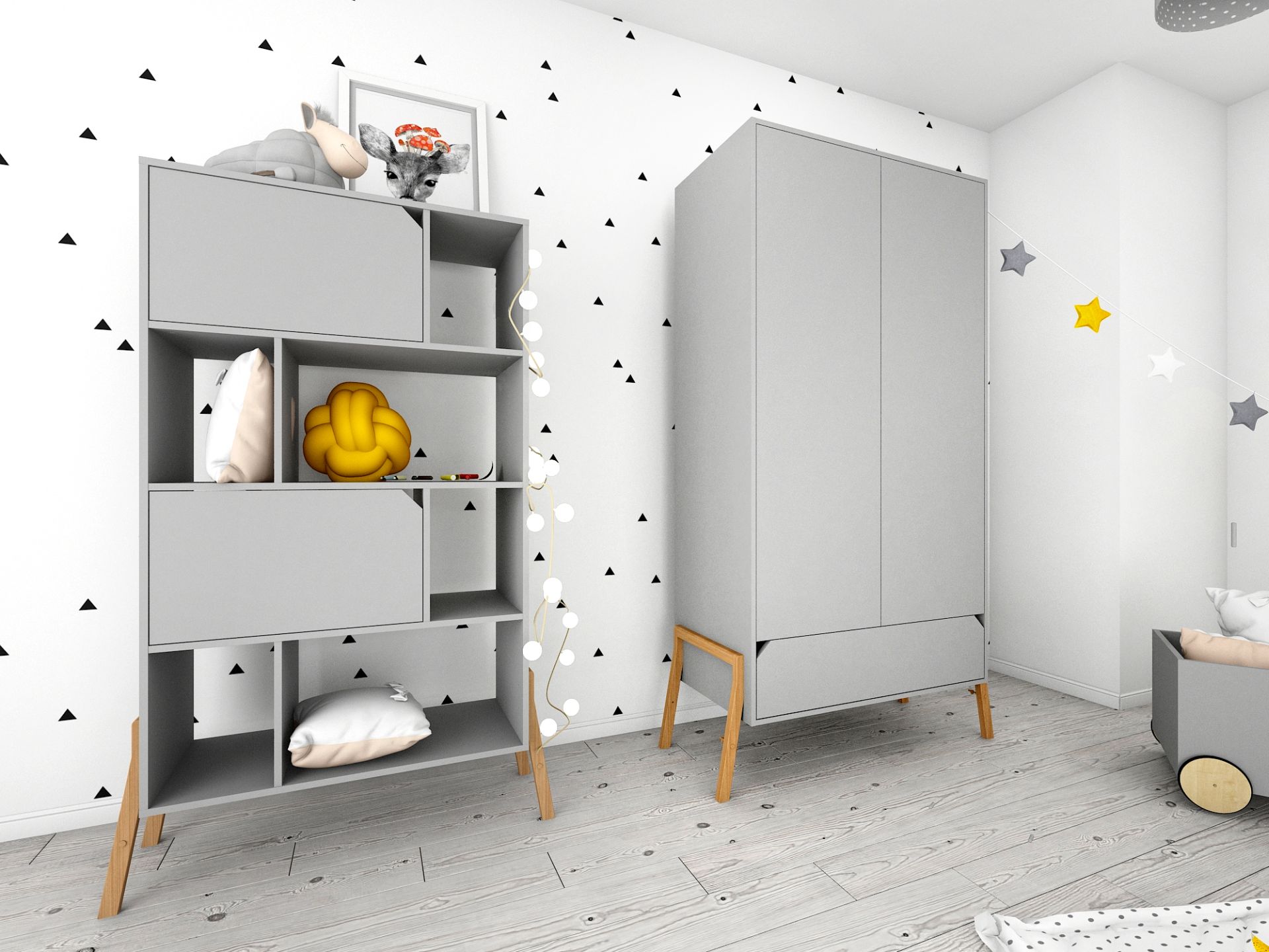 LOTĖ Pilka Vaikiška Knygų Lentyna