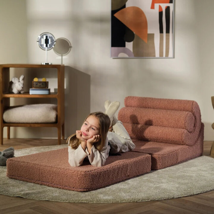 Vaikiška Rausva Teddy Kėdė-Gultas FLIPSTER