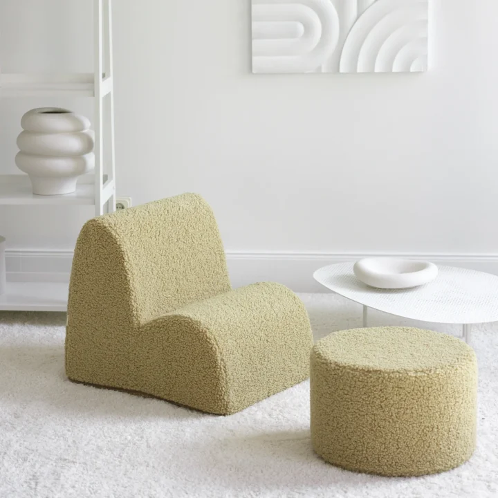 Vaikiškas Matcha Spalvos Tedžio Pufas