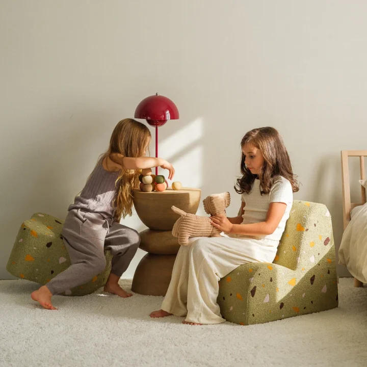 Terrazzo Rašto Žalias Vaikiškas Krėslas-Debesėlis