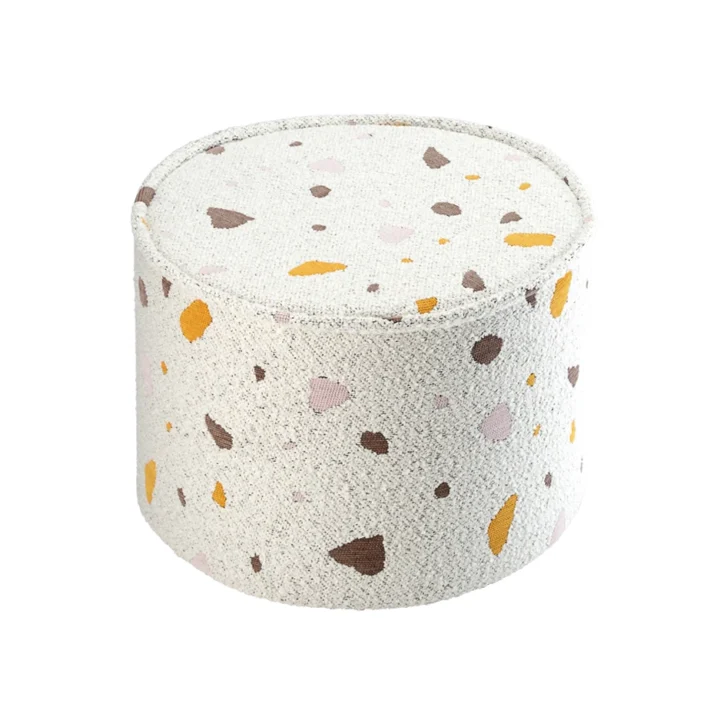 Vaikiškas Terrazzo Rašto Baltas Pufas