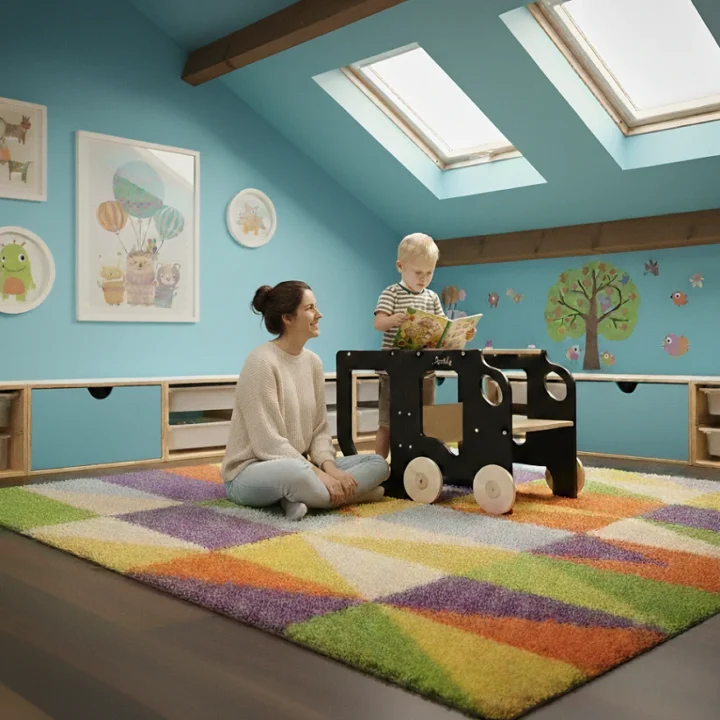 Montessori Virtuvės Bokštelis / Staliukas MAŠINĖLĖ
