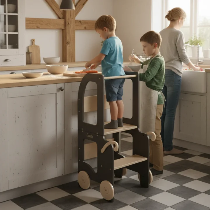 Montessori Virtuvės Bokštelis / Staliukas TROLEIBUSAS