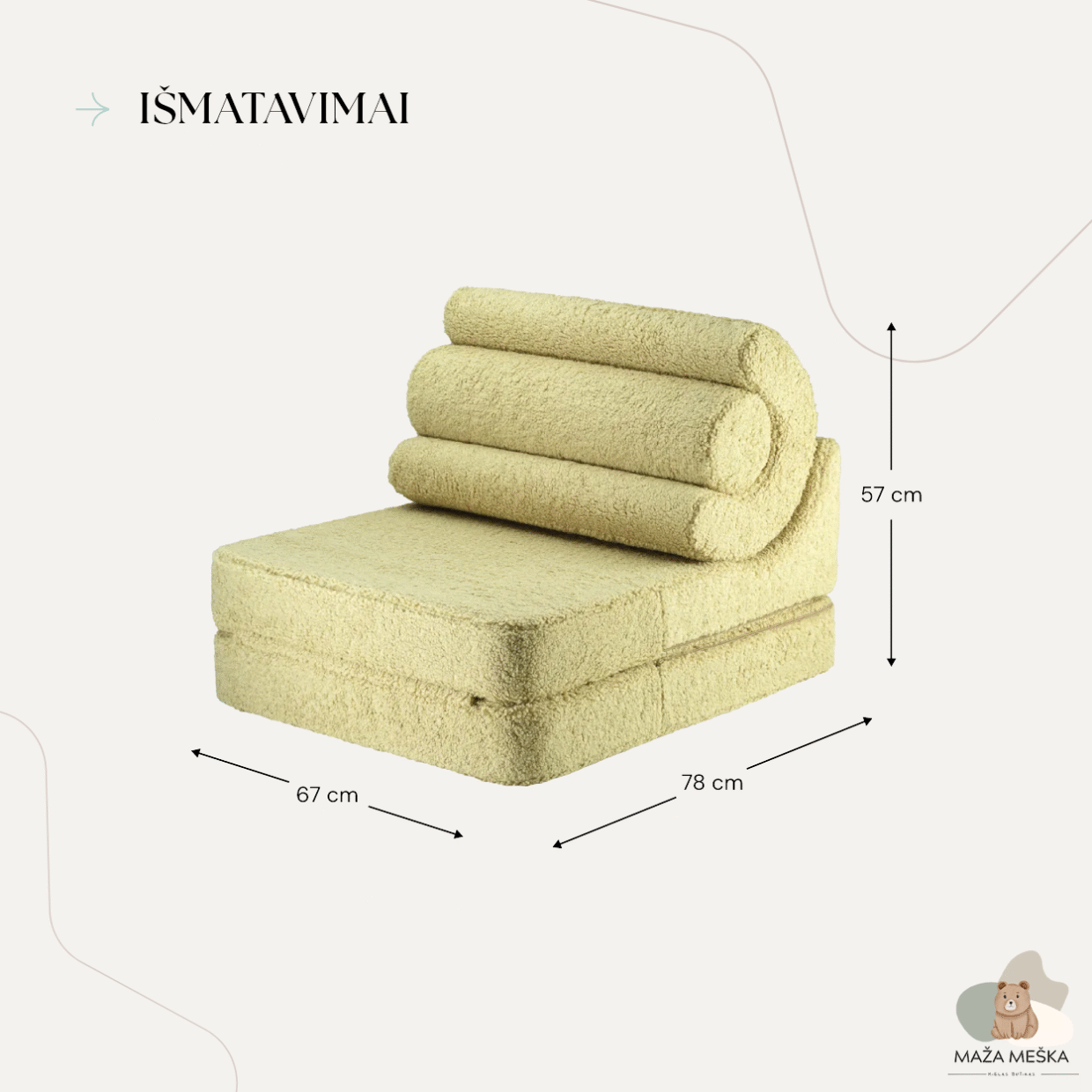 Matcha Spalvos Teddy Kėdė-Gultas FLIPSTER