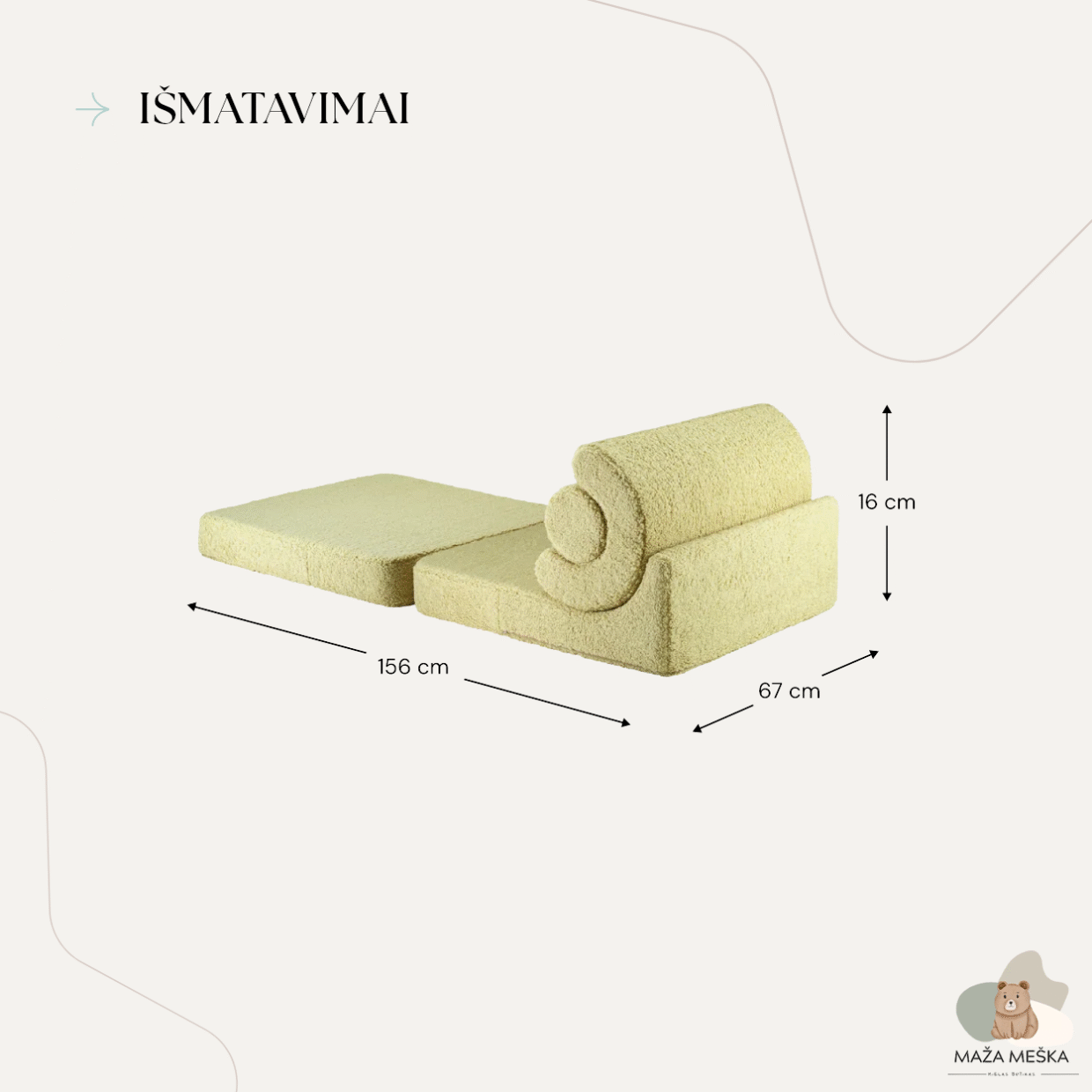 Matcha Spalvos Teddy Kėdė-Gultas FLIPSTER