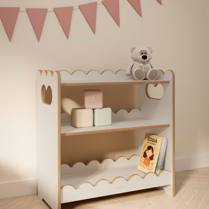 Balta Montessori lentyna BUBBLE