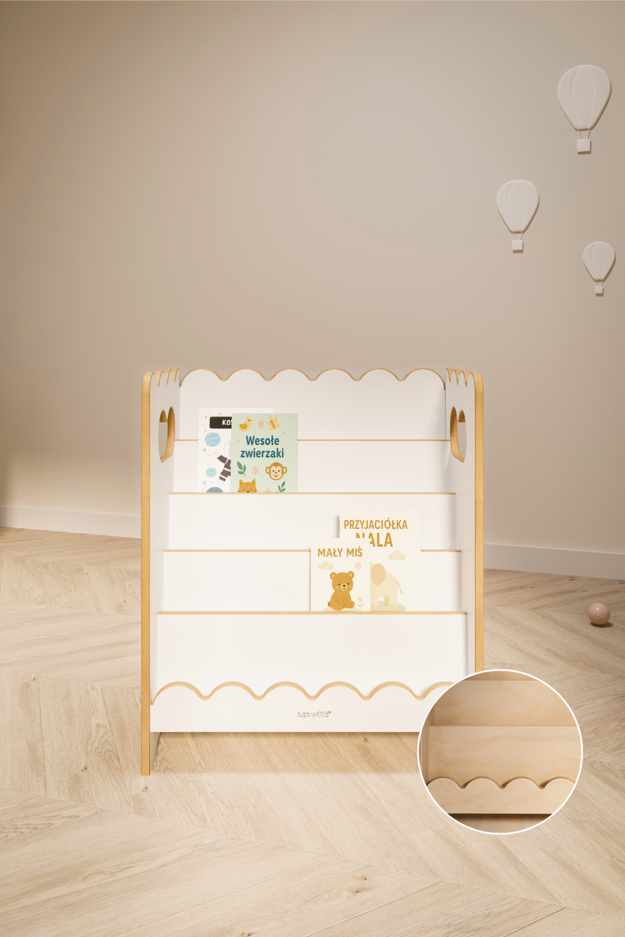 Balta Mini Montessori knygų lentyna BUBBLE - Image 3