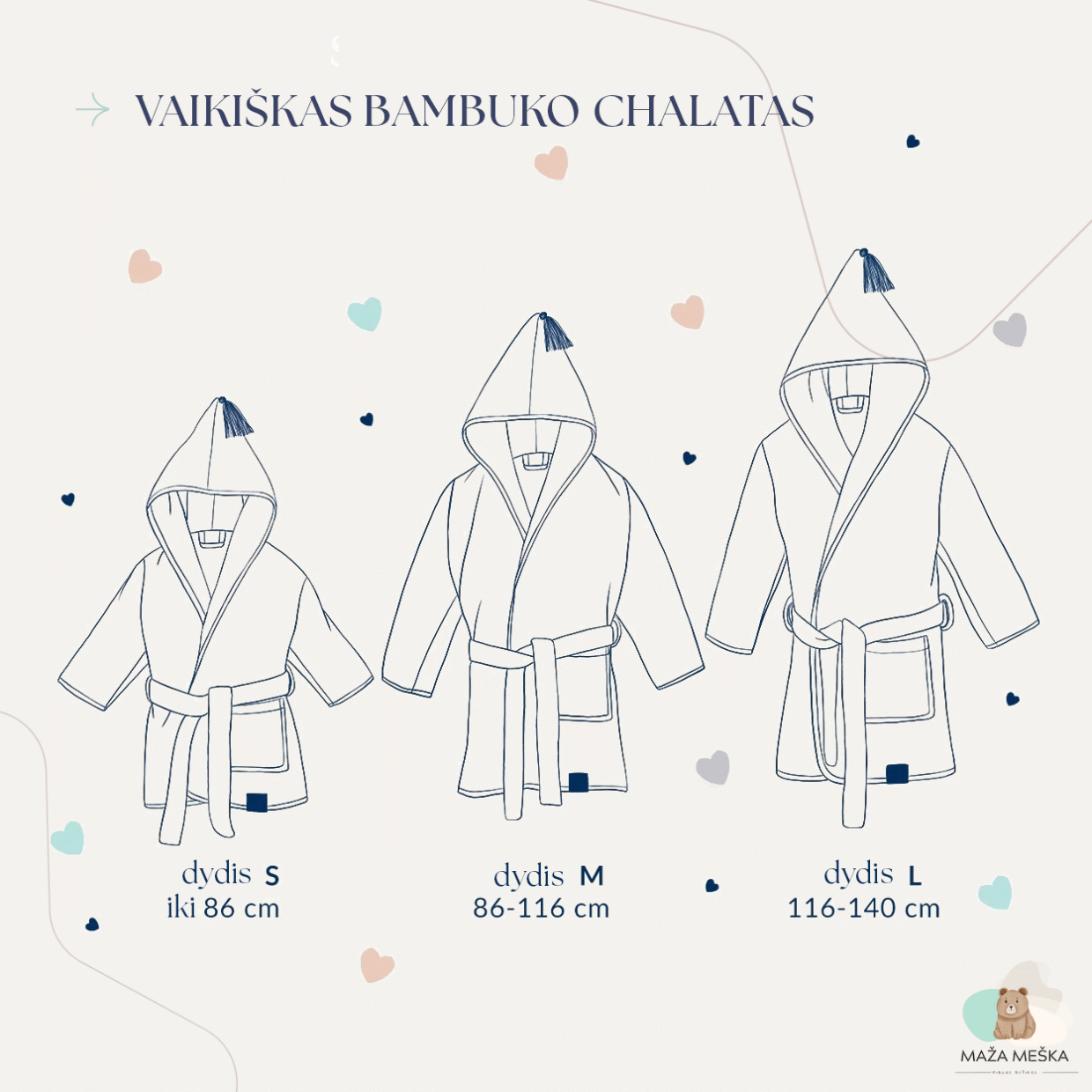Vaikiškas Chalatas VIENARAGIS - Image 3