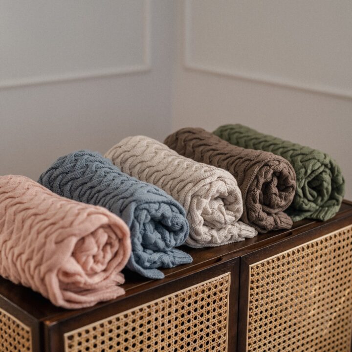 Vaikiškas Pledas Merino Vilnos 100% SMĖLINIS