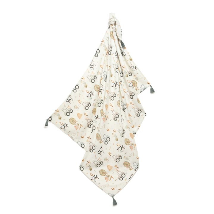 Bambukinis Naujagimio Vystyklas ABC FERMA