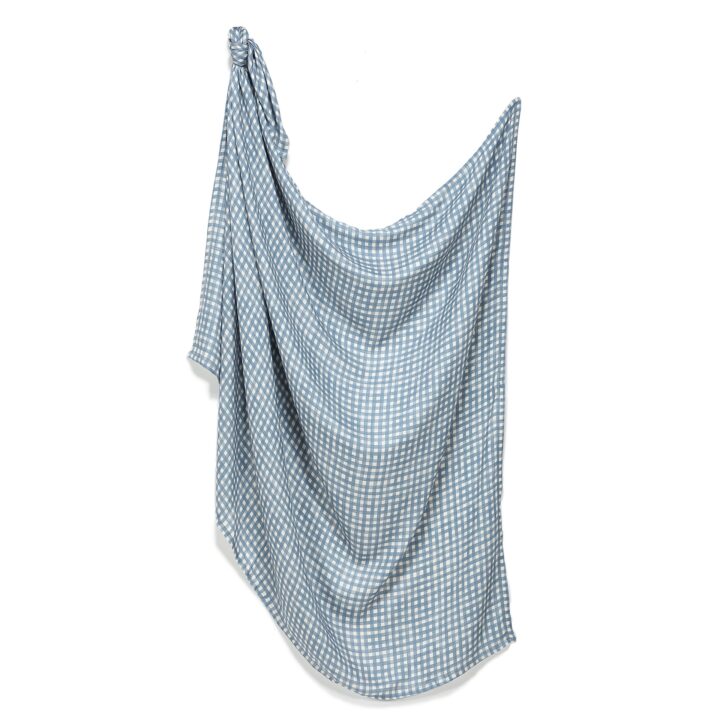 Bambukinis Naujagimio Vystyklas iš Muslino MĖLYNI LANGELIAI