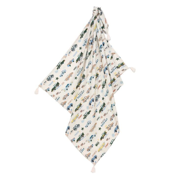 Bambukinis Naujagimio Vystyklas LENKTYNĖS