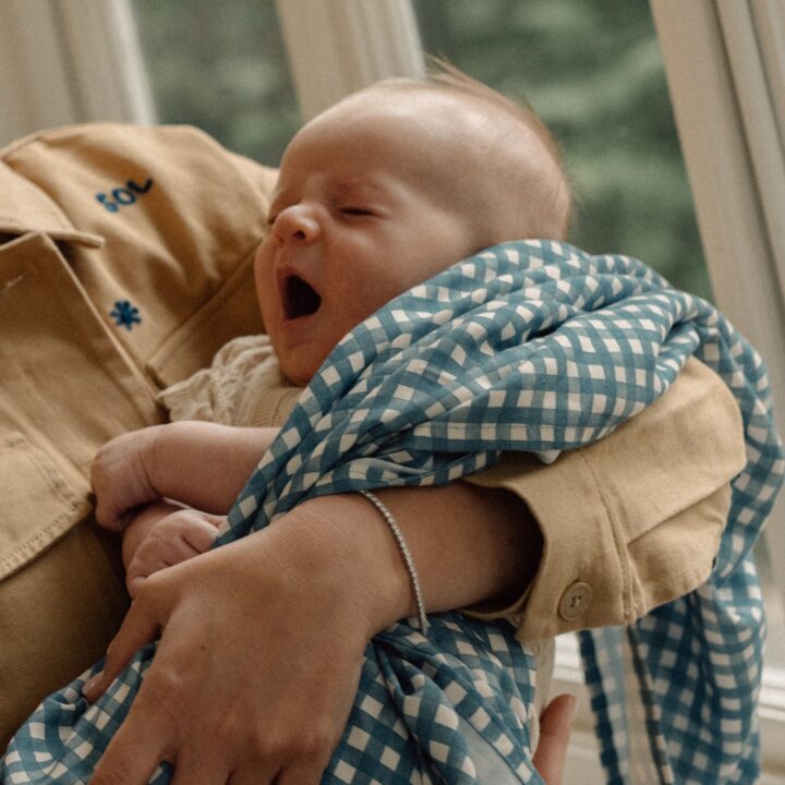 Bambukinis Naujagimio Vystyklas MĖLYNI LANGELIAI