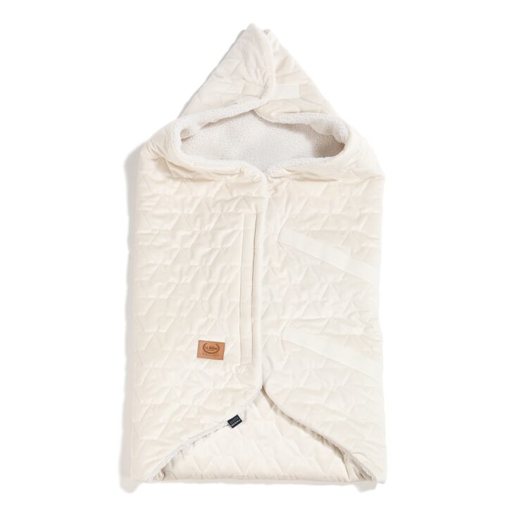 Meškiuko Automobilinės Kėdutės Pledukas KREMINĖS SPALVOS