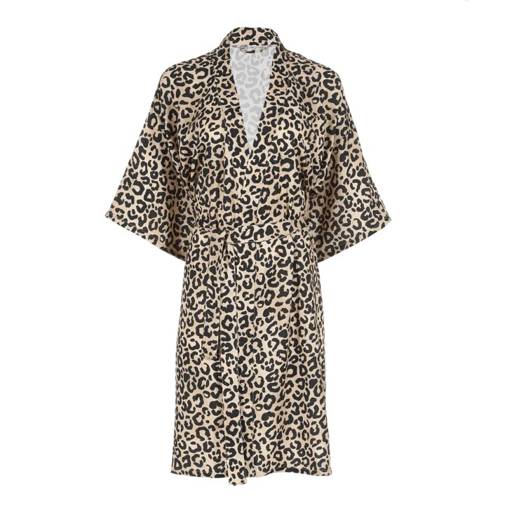 Bambukinis Moteriškas Kimono ŠVIESUS LEOPARDAS