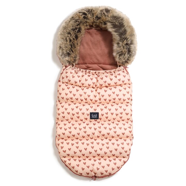 Universalus kūdikių miegmaišis vežimėliui RAUSVOS ŠIRDELĖS