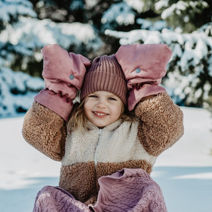 Vežimėlio Aksominės Pirštinės LEVANDŲ SPALVOS
