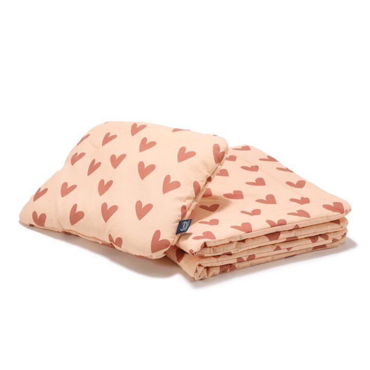 Medvilninė Patalynė Su Užpildu RAUSVOS ŠIRDELĖS