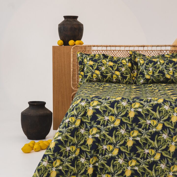 Medvilninė Patalynė Su Užpildu TAMSIOS CITRINOS