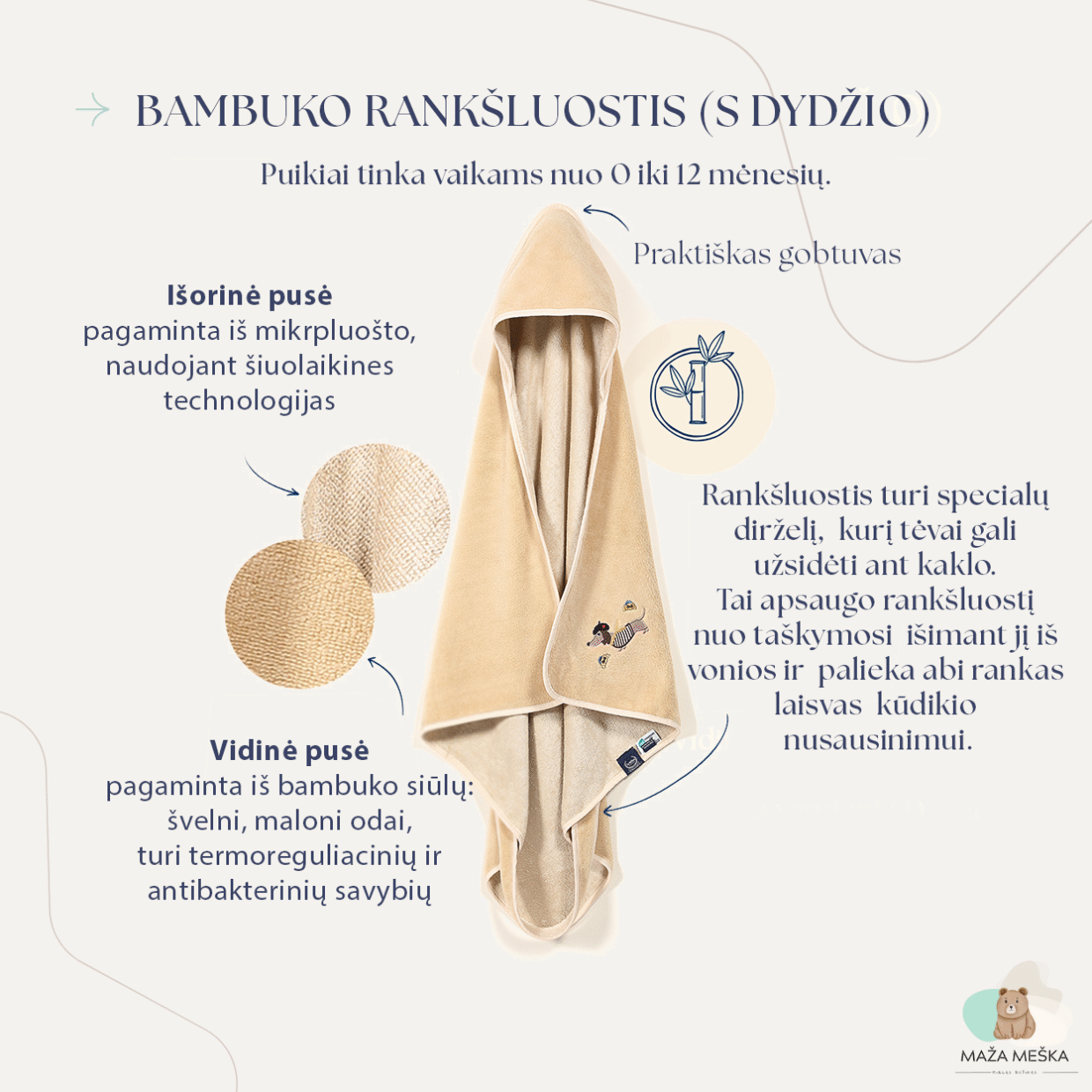 Vaikiškas Rankšluostis BORUŽĖLĖ - Image 10
